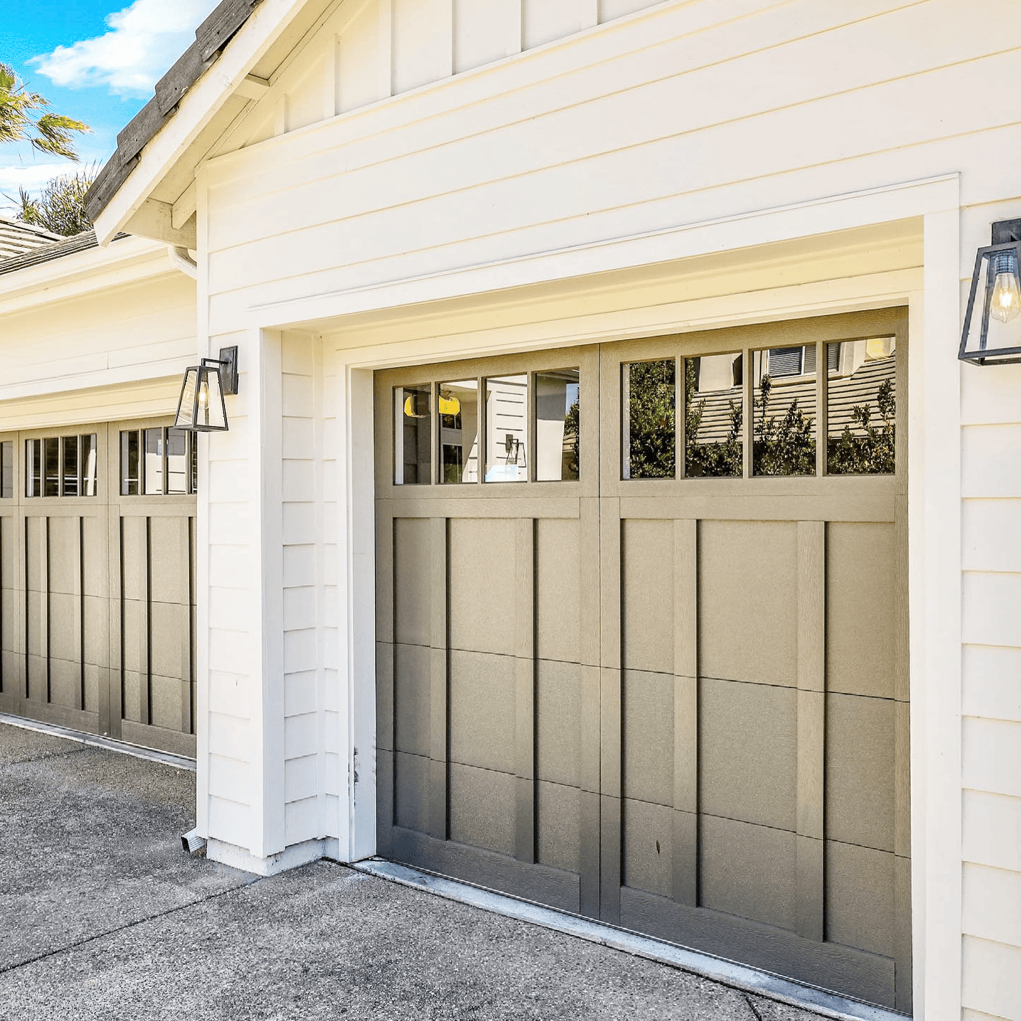 steel carriage house overlay in bronze