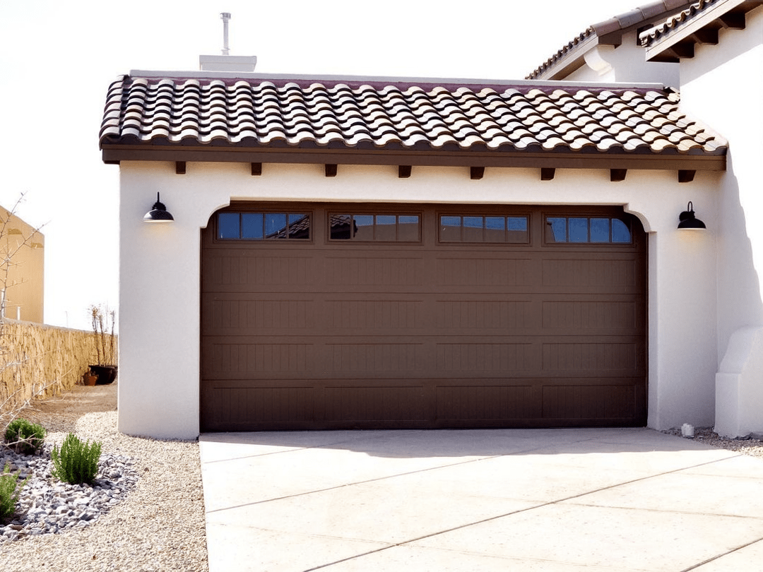 stamped carriage house in brown