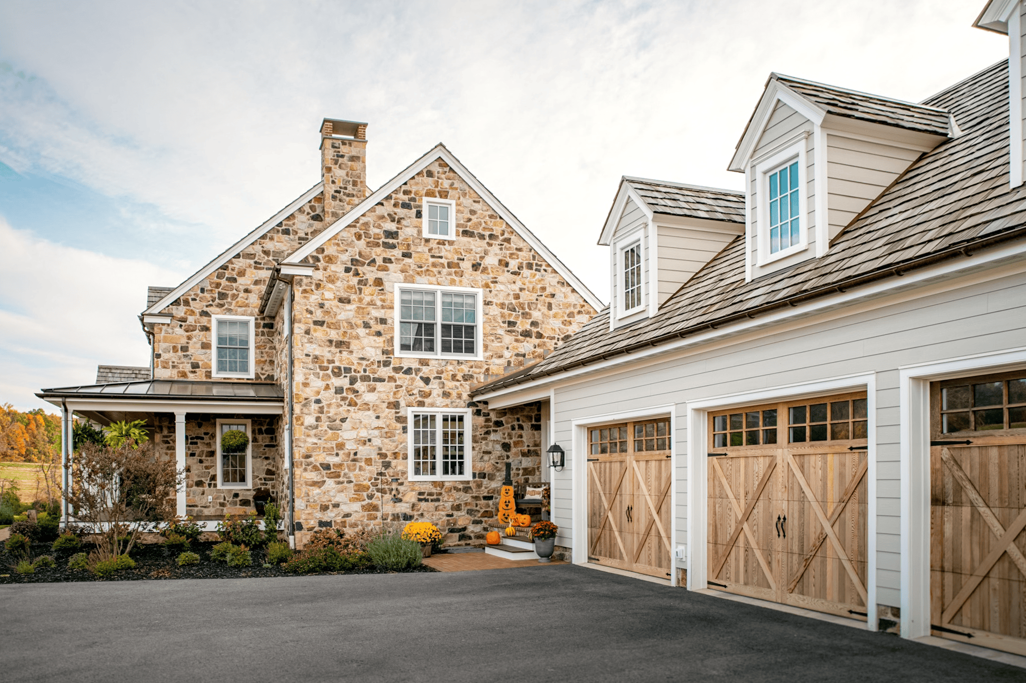 wood overlay carriage house garage doors