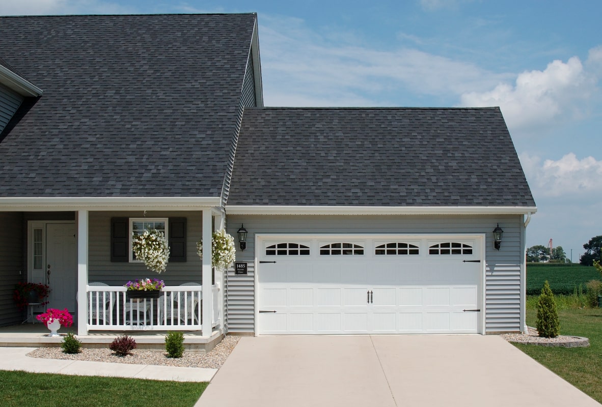 Skyline flush garage door in white