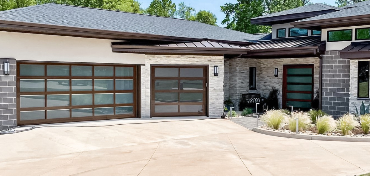 modern full view garage door