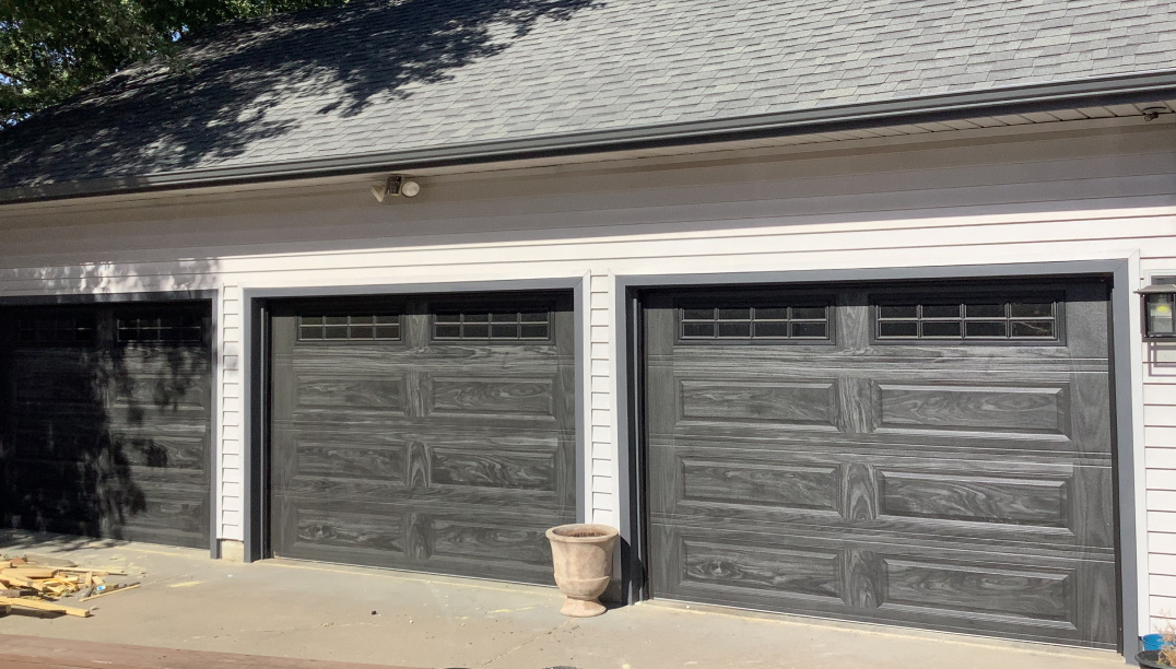 Carbon oak garage door