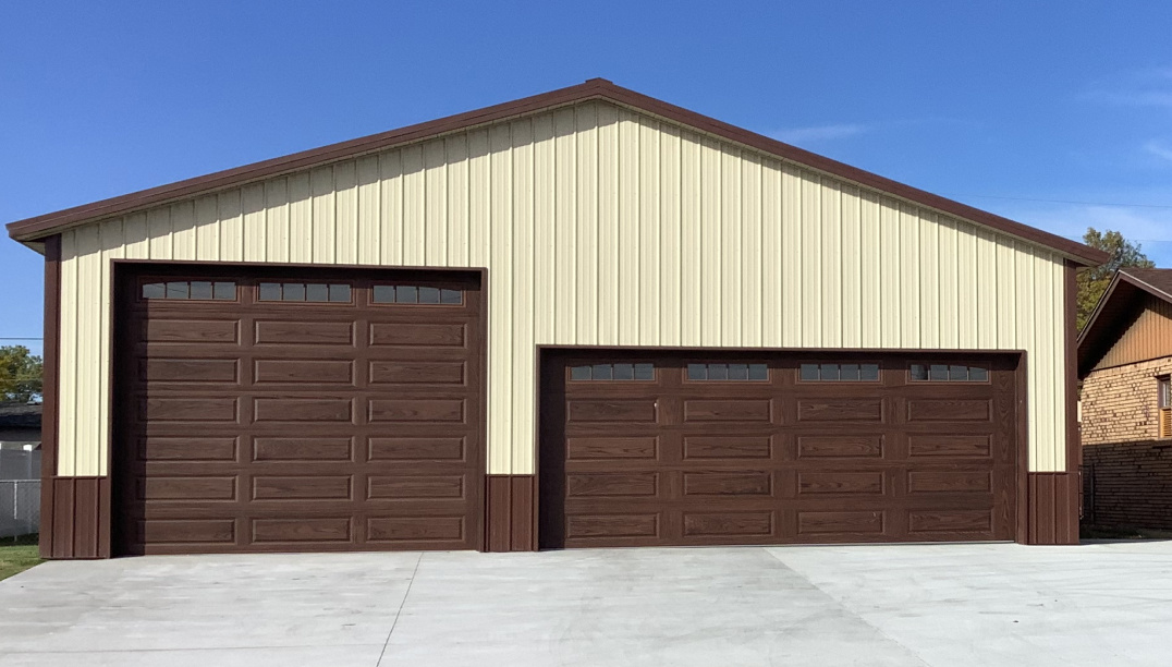 Dark oak garage door