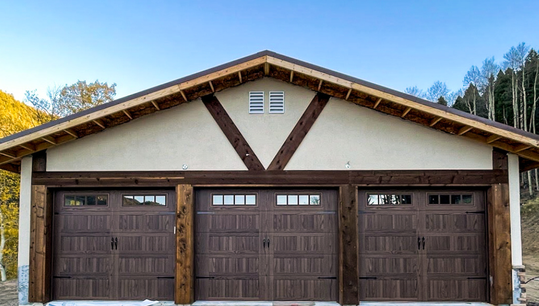 Dark oak garage doors