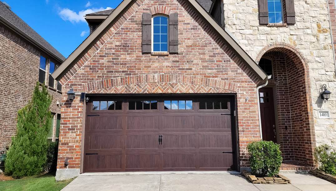 Mahogany garage door