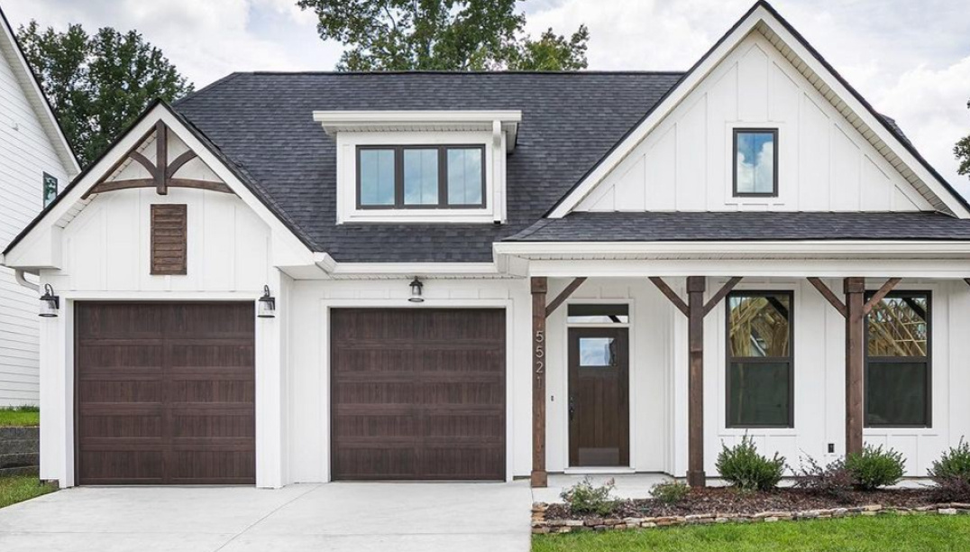 Walnut garage door