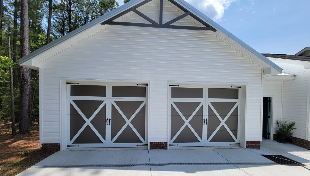 bronze overlay carriage house garage doors