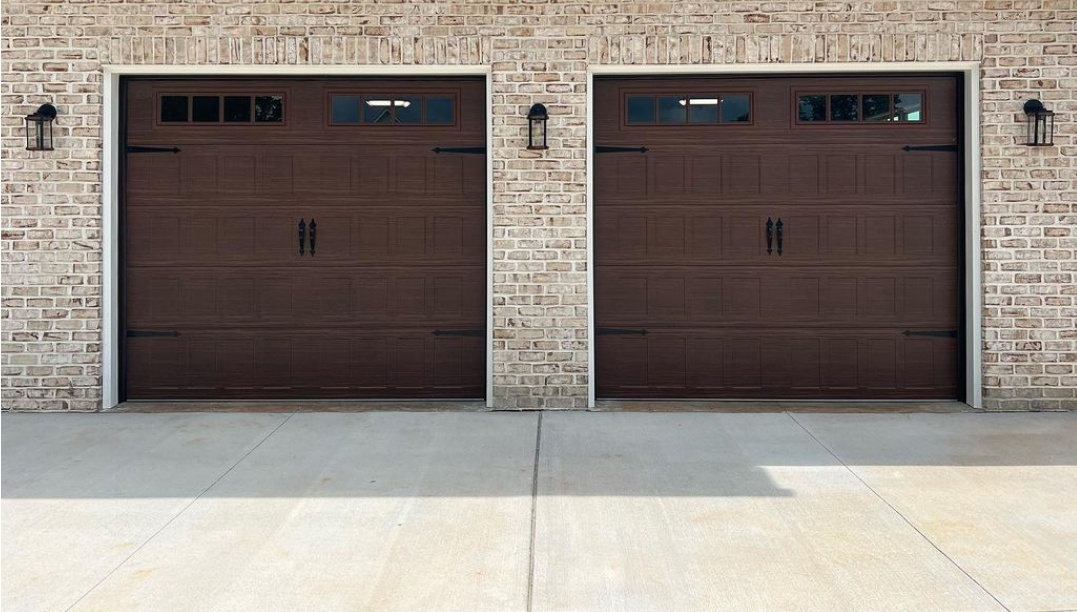 modern woodgrain garage doors