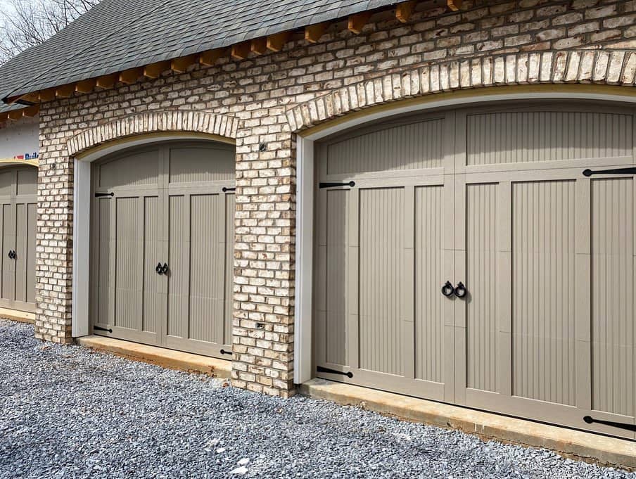 sandstone fiberglass overlay garage doors