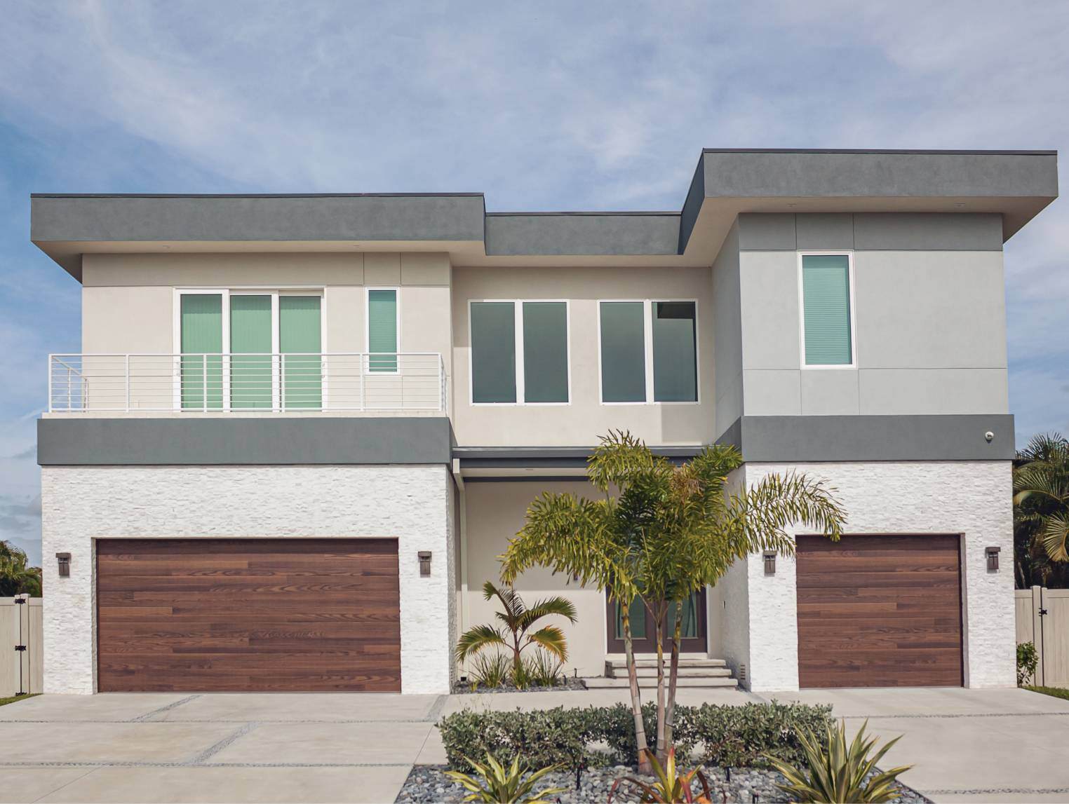 Planks garage door in dark oak